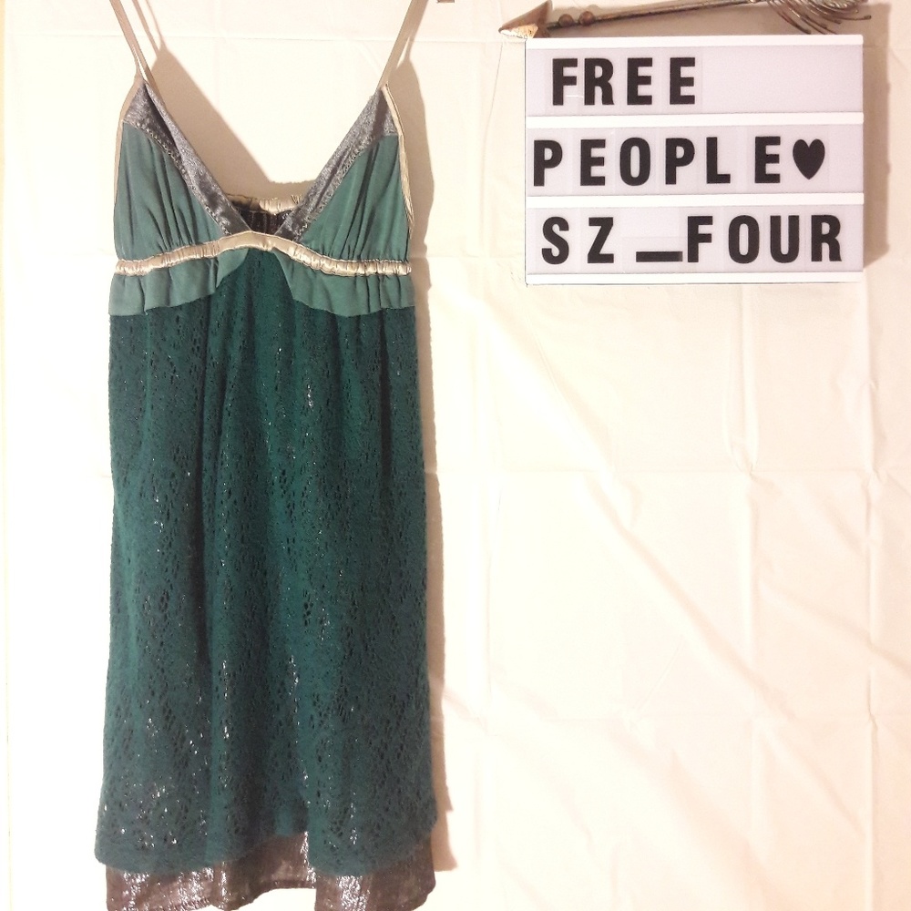 Free People teal slip. Size 4